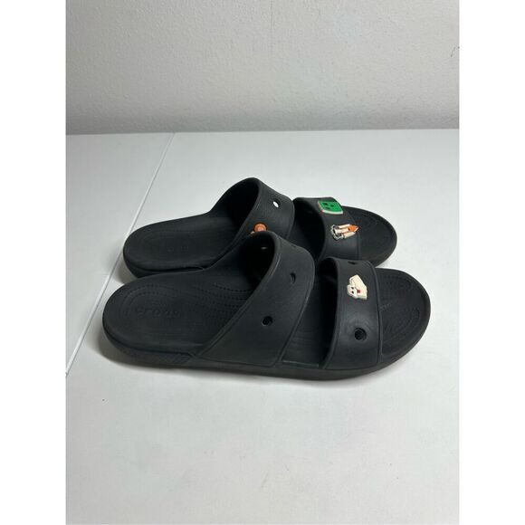 Crocs Classic Black Slide Sandals Unisex 5 Sharms Size Men's 12 - Picture 1 of 16